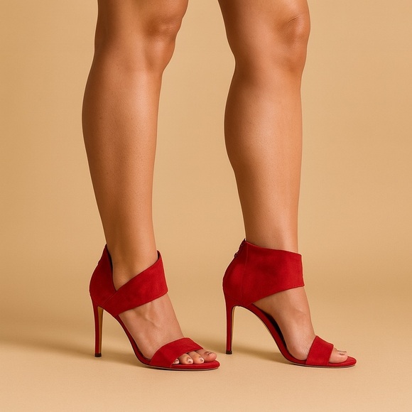 Stuart Weitzman Shoes - Like New Stuart Weitzman Red Suede & Leather Heels for Women